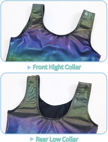 Nymphperi Girls Gymnastics Leotards Size 10-12 Years Old Sparkle Gold Sleeveless Bodysuits with Shiny Shorts Suit for Kids Daily Wear in Kuwait