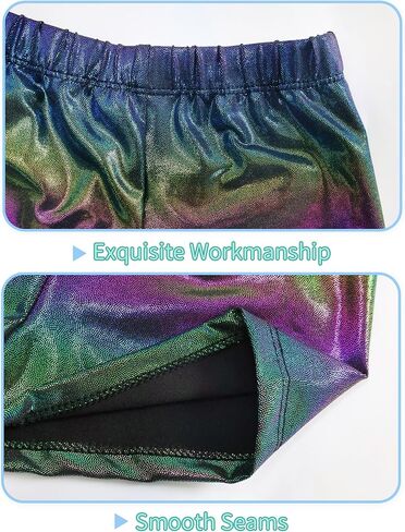 Nymphperi Girls Gymnastics Leotards Size 10-12 Years Old Sparkle Gold Sleeveless Bodysuits with Shiny Shorts Suit for Kids Daily Wear in Kuwait