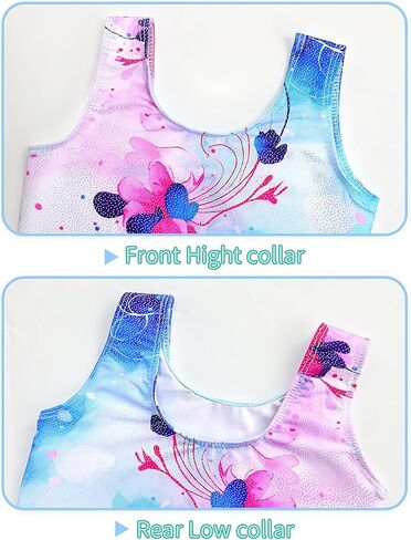 Nymphperi Girls Gymnastics Leotards Size 10-12 Years Old Sparkle Gold Sleeveless Bodysuits with Shiny Shorts Suit for Kids Daily Wear in Kuwait