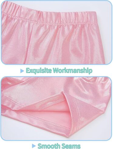 Nymphperi Girls Gymnastics Leotards Size 10-12 Years Old Sparkle Gold Sleeveless Bodysuits with Shiny Shorts Suit for Kids Daily Wear in Kuwait