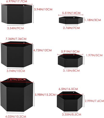 Metal Buffet Risers,6PCS Hexagonal Jewelry Display Risers 2.76 in to 4.02 in Market Display Stands Metal Showcase for Catering Dessert Figures Decoration (Matte Black, 2.76IN to 4.02IN) in Saudi Arabia