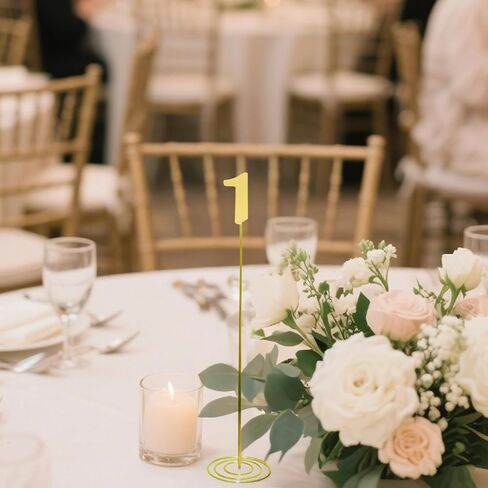 Stainless Steel Table Number Stands for Weddings, Removable Seat Number Holder, Elegant Place Card Holder for Banquets, 1-20 Table Numbers, Ideal for Wedding Reception, Parties, and Dining Events in Saudi Arabia