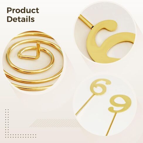 Stainless Steel Table Number Stands for Weddings, Removable Seat Number Holder, Elegant Place Card Holder for Banquets, 1-20 Table Numbers, Ideal for Wedding Reception, Parties, and Dining Events in Saudi Arabia