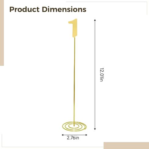 Stainless Steel Table Number Stands for Weddings, Removable Seat Number Holder, Elegant Place Card Holder for Banquets, 1-20 Table Numbers, Ideal for Wedding Reception, Parties, and Dining Events in Saudi Arabia