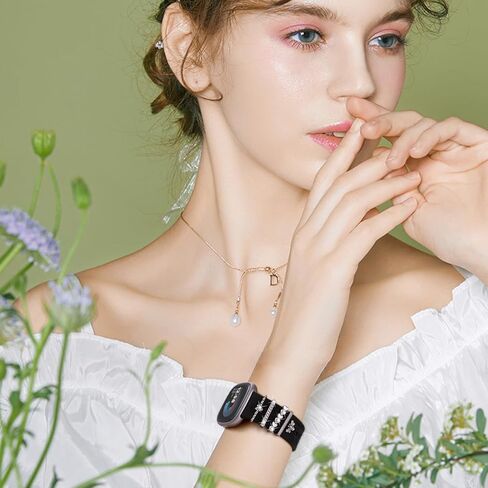 أشرطة محفورة بزهور برية متوافقة مع Fitbit Sense 2 ، بالعكس 4/3 ، فرقة Sense مع سحر ، حزام معصم بديل للسيليكون مع إكسسوارات زخرفية لطيفة للنساء in Kuwait