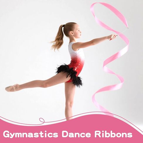 10pcs Dance Ribbons for Kids, Birthday Decoration, Ribbon Dancing Wands Party Favors, Dance Streamers Gifts & Girls Party Games Props,Rainbow Gymnastics Ribbon Wands in Saudi Arabia