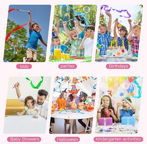 10pcs Dance Ribbons for Kids, Birthday Decoration, Ribbon Dancing Wands Party Favors, Dance Streamers Gifts & Girls Party Games Props,Rainbow Gymnastics Ribbon Wands in Saudi Arabia