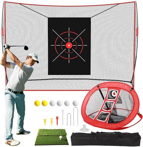FAHKNS Golf Net, 10 x 7FT Heavy Duty Golf Practice Net with Chipping Practice Net, Golf Practice Net, Training Net for Backyard Driving Chipping Indoor Outdoor Training in Saudi Arabia