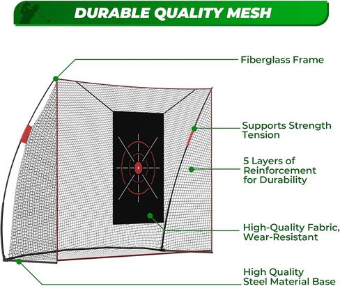 FAHKNS Golf Net, 10 x 7FT Heavy Duty Golf Practice Net with Chipping Practice Net, Golf Practice Net, Training Net for Backyard Driving Chipping Indoor Outdoor Training in Saudi Arabia