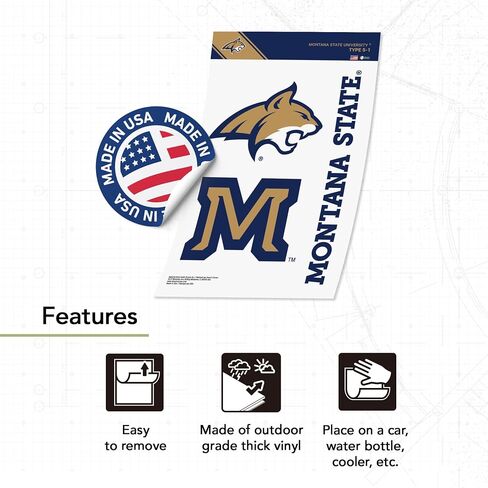 Desert Cactus Montana University Sticker Bobcats MSU Vinyl Scals Laptop Gater Bottle Scrapbook T5 (Type 5-1) in Saudi Arabia