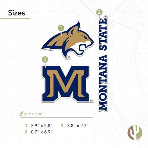 Desert Cactus Montana University Sticker Bobcats MSU Vinyl Scals Laptop Gater Bottle Scrapbook T5 (Type 5-1) in Saudi Arabia