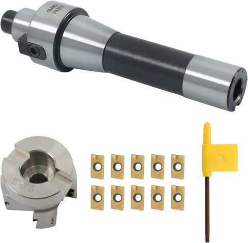 10Pcs APMT1604 Inserts R8 FMB22 Shank Mill Arbor and T15 Wrench and End Milling 400R 50MM with 10Pcs APMT1604 Inserts for Milling CNC Machine Tools in Saudi Arabia