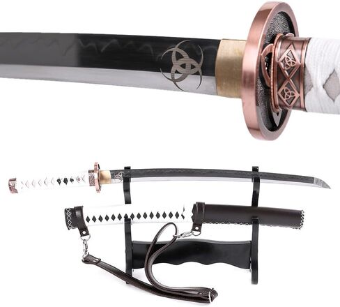 Siwode The Walking Dead Michonne's Katana Sword ، T10 Clay_tempered Steel ، Damascus Steel in Kuwait