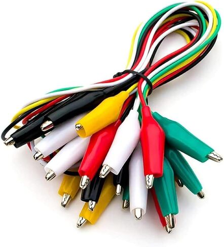 10 Pcs Alligator Clips Electrical with Wires, Preminum Crocodile Alligator Clips with Testing Probes Test Leads with Dual Ended Insulators Cable for Electric Circuit Connection, DIY School Experiments in Saudi Arabia
