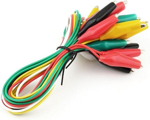 10 Pcs Alligator Clips Electrical with Wires, Preminum Crocodile Alligator Clips with Testing Probes Test Leads with Dual Ended Insulators Cable for Electric Circuit Connection, DIY School Experiments in Saudi Arabia