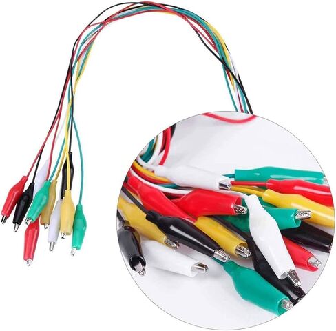 10 Pcs Alligator Clips Electrical with Wires, Preminum Crocodile Alligator Clips with Testing Probes Test Leads with Dual Ended Insulators Cable for Electric Circuit Connection, DIY School Experiments in Saudi Arabia