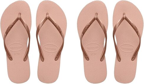 Havaianas Women’s Slim Flip Flop Sandals ، وردة الباليه ، وحجم 7-8 (37/38 BR) ،-مريحة ، خفيفة الوزن ، متينة الشاطئ ، 2 عبوة in Saudi Arabia
