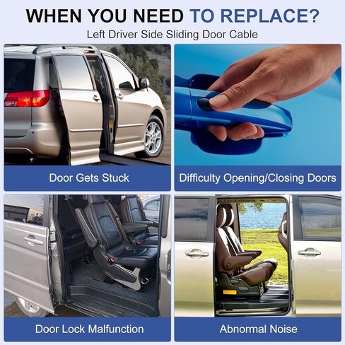 كابل الباب المنزلق الأيمن متوافق مع Toyota Sienna le Se Xle 4 Cyl 2.7l 6 Cyl 3.5L 2011-2020 ، Aport Cable Sub-Assy استبدال 85015-08011 85015-08010 جانب الركاب in Kuwait