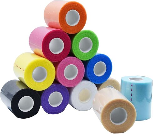 12 حزم شريط التفاف ، 11 لونا 2.76 بوصة × 11 ياردات الشريط الرياضي قبل كرة القدم ، الرغوة الرياضية underwrap ، ضمادة underwrap للمعصمين كاحلي prewrap. in Kuwait
