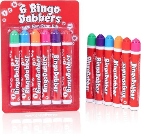 Bingo Dabbers Markers Mixed Colours Pens for Bingo Tickets Games - Pack of 6 in Saudi Arabia