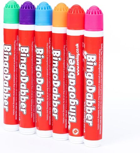 Bingo Dabbers Markers Mixed Colours Pens for Bingo Tickets Games - Pack of 6 in Saudi Arabia