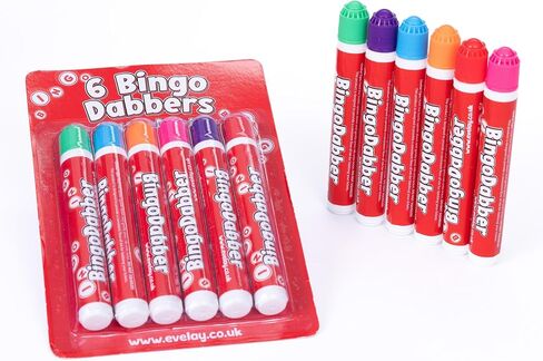 Bingo Dabbers Markers Mixed Colours Pens for Bingo Tickets Games - Pack of 6 in Saudi Arabia