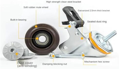 1 قطعة 4 بوصة M14/M16 المسمار عالمي العجلة مع براك in Kuwait