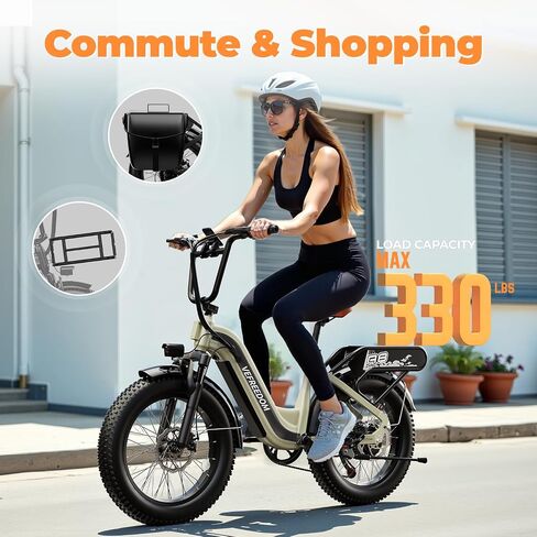 1500W Electric Bike for Adults,48V 20Ah Removable Battery Fast Ebike,Max 70Miles & 30MPH,20" x4.0 Fat Tire Electric Mountain Bike,7-Speed, Step-Thru Commuting Bicycle in Saudi Arabia