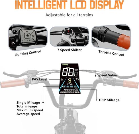 1500W Electric Bike for Adults,48V 20Ah Removable Battery Fast Ebike,Max 70Miles & 30MPH,20" x4.0 Fat Tire Electric Mountain Bike,7-Speed, Step-Thru Commuting Bicycle in Saudi Arabia