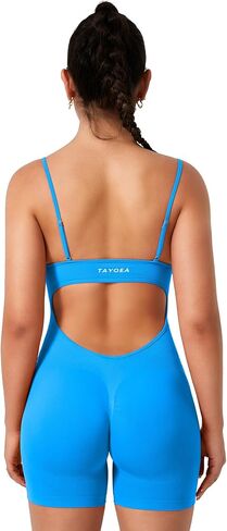 TAYOEA One Piece Jumpsuits for Women Workout Backless Jumpsuit Seamless Tummy Control Sleeveless Short Yoga Rompers in Saudi Arabia