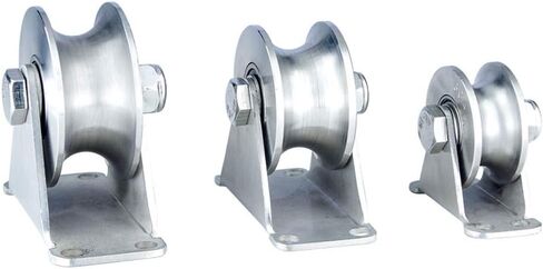 Castors 201 Stainless Steel Pulley Groove Sliding Gate Roller Track Wheel,Heavy Duty Caster,2pcs,Mute Double Bearings,for Wire Rope Rail,Sliding Door(V-Type,Slot Width 25MM) in Kuwait