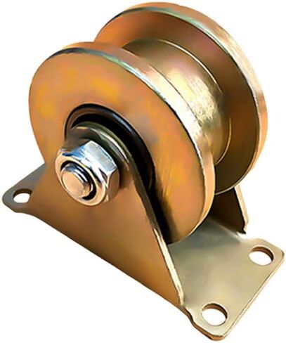 Castors H-Groove Rigid Track Wheel,Sliding Gate Roller with Bracket,Heavy Duty Barn Door Casters,45# Steel Slide Gate Hardware,for Gate Frame,Industrial Machines Carts,Wire Rope Rail(60mm) in Kuwait