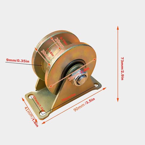 Castors H-Groove Rigid Track Wheel,Sliding Gate Roller with Bracket,Heavy Duty Barn Door Casters,45# Steel Slide Gate Hardware,for Gate Frame,Industrial Machines Carts,Wire Rope Rail(60mm) in Kuwait