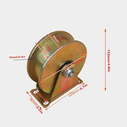 Castors H-Groove Rigid Track Wheel,Sliding Gate Roller with Bracket,Heavy Duty Barn Door Casters,45# Steel Slide Gate Hardware,for Gate Frame,Industrial Machines Carts,Wire Rope Rail(60mm) in Kuwait