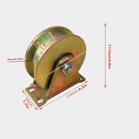 Castors H-Groove Rigid Track Wheel,Sliding Gate Roller with Bracket,Heavy Duty Barn Door Casters,45# Steel Slide Gate Hardware,for Gate Frame,Industrial Machines Carts,Wire Rope Rail(60mm) in Kuwait