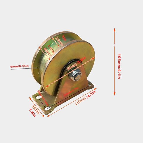 Castors H-Groove Rigid Track Wheel,Sliding Gate Roller with Bracket,Heavy Duty Barn Door Casters,45# Steel Slide Gate Hardware,for Gate Frame,Industrial Machines Carts,Wire Rope Rail(60mm) in Kuwait