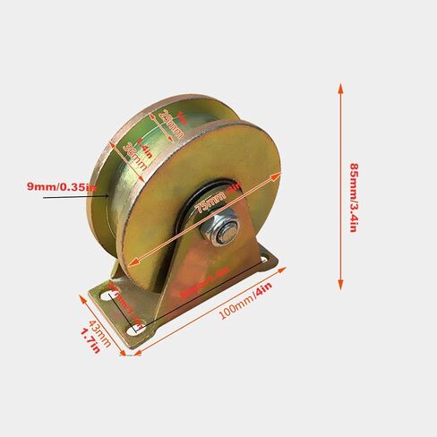 Castors H-Groove Rigid Track Wheel,Sliding Gate Roller with Bracket,Heavy Duty Barn Door Casters,45# Steel Slide Gate Hardware,for Gate Frame,Industrial Machines Carts,Wire Rope Rail(60mm) in Kuwait