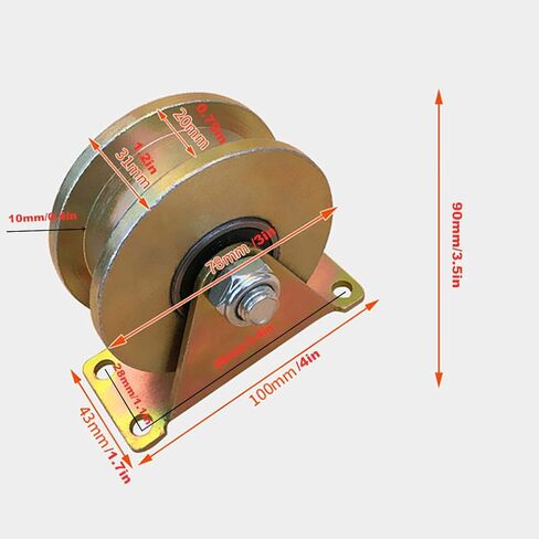 Castors H-Groove Rigid Track Wheel,Sliding Gate Roller with Bracket,Heavy Duty Barn Door Casters,45# Steel Slide Gate Hardware,for Gate Frame,Industrial Machines Carts,Wire Rope Rail(60mm) in Kuwait