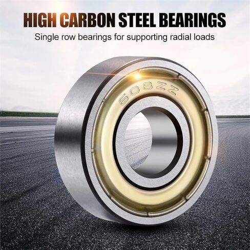 50-10pcs 608ZZ Deep Groove Ball Bearing 8 * 22 * 7 8x22x7 MM Double Shielded Miniature High-Carbon Steel Single Row 608ZZ ABEC-7(Gold) in Saudi Arabia