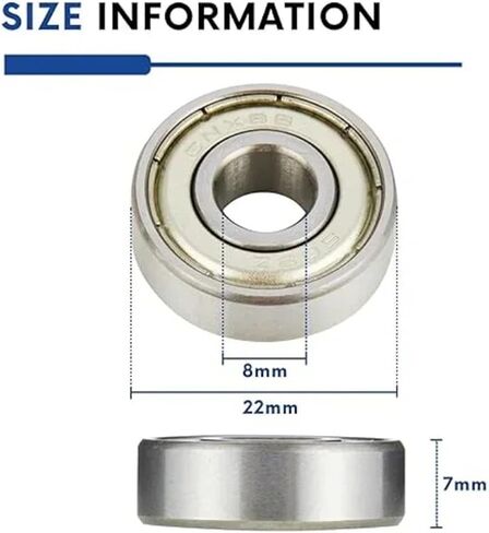 10Pcs 608ZZ 608RS Ball Bearings 8x22x7mm Metal Deep Groove Mini Ball Bearing Carbon Steel for Skateboard Scooter 3D Printer Part(10pcs 608ZZ) in Saudi Arabia