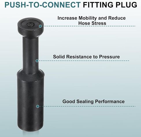 UXCELL 15PCS 5/16 "(8 مم) أنبوب OD Push-to-Connect توصيل ، مقابس طيبة من طراز Cap ، موصلات دفع هواء مقاومة للتسرب لأنظمة الهواء المضغوطة in Saudi Arabia