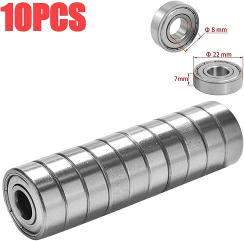 50-10pcs 608ZZ Deep Groove Ball Bearing 8 * 22 * 7 8x22x7 MM Double Shielded Miniature High-Carbon Steel Single Row 608ZZ ABEC-7(Gold) in Saudi Arabia