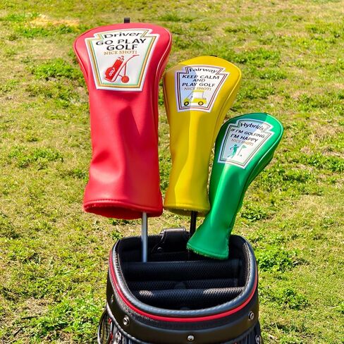 Craftsman Golf Funny Golf Club Head Covers, Driver 3 5 Wood Fairway Hybrid Headcover Set, 3 Pieces Deign Snug Fits in Saudi Arabia