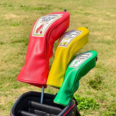 Craftsman Golf Funny Golf Club Head Covers, Driver 3 5 Wood Fairway Hybrid Headcover Set, 3 Pieces Deign Snug Fits in Saudi Arabia