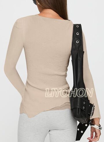 LIYOHON Women's Sexy Sheer Mesh Long Sleeve Tops Tight Fitted Casual Basic T Shirts 2025 Fall Going Out Workout Outfits in Saudi Arabia