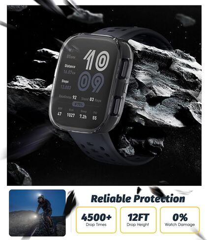 Orzero (4 Pack) Watch Case متوافق مع Amazfit Bip 6 ، TPU كامل غطاء الواقي من الخدش امتصاص الصدمات فائقة النحافة - أسود*2+واضح*2 in Saudi Arabia