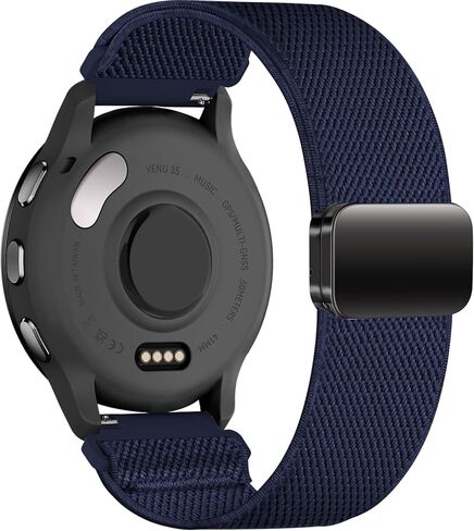 18 مم شريط نايلون مغناطيسي متوافق مع Garmin Venu 3S 41mm/Venu 2S/Vivoactive 4S/Vivomove 3S/Forerunner 255s/Forerunner 265s ، معصم حزام Solo Loop المرن للنساء الرجال in Kuwait