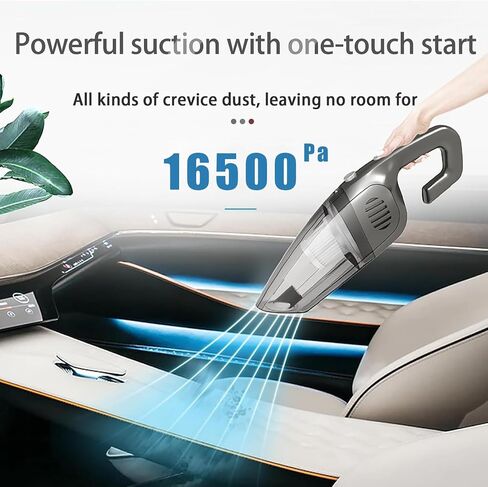 BZY Handhled Vacuum Cordless Portable,16500Pa High Power Rechargeable with Multi Accessories Lightweight Small Portable Dust Busters Cordless Rechargeable for Car,Office and Home Cleaning Grey in Saudi Arabia