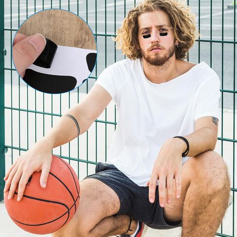 300 PCS Eye Black Stickers ذاتية لعبة كرة القدم للبيسبول لينة تحت العين شرائط سوداء قابلة للتنفس مع 1 مساءً قلم رصاص أبيض للرياضة يوم عيد ميلاد لوازم حفلة عيد ميلاد تحت عنوان in Saudi Arabia