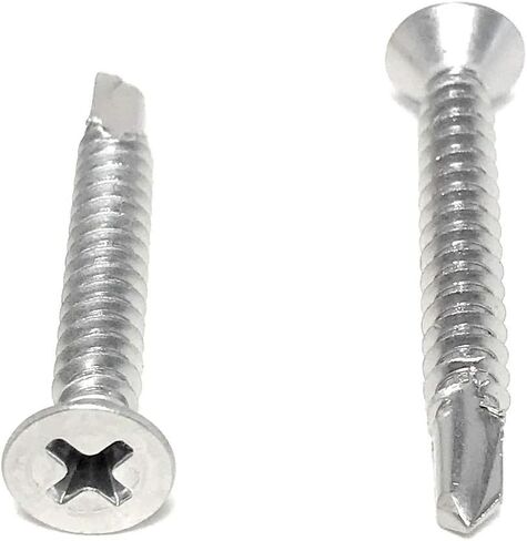 #10x1 1/2 Stainless Steel Phillips Flat Head Self Drilling Tapping TEK Screw (410 Stainless Steel) 50 Pieces 10X1 1/2" in Saudi Arabia